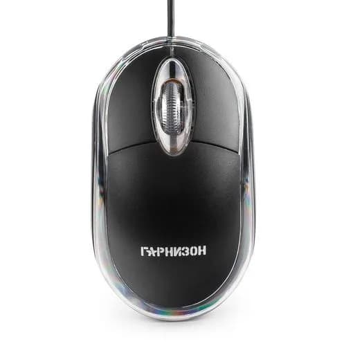 Мышь Гарнизон GM-100, 1000dpi, чип-Х, 2 кн. + колесо-кнопка, черная, USB