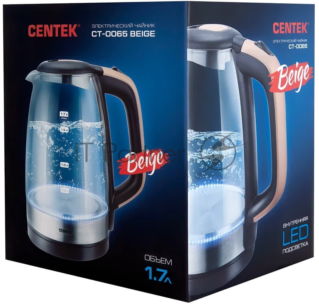 CENTEK CENTEK Электрочайник Centek CT-0065 бежевый, 1