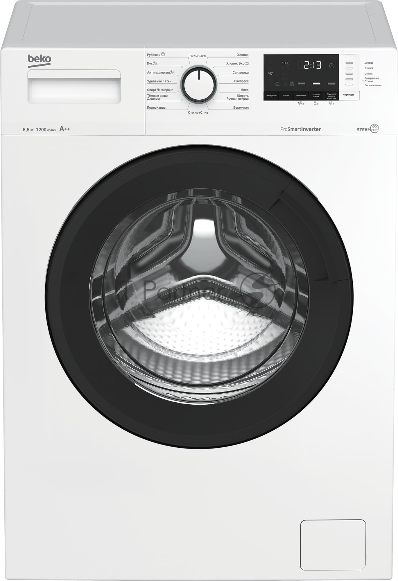 Beko Стиральная машина Beko WSRE6H612ZAWI белый загрузка фронтальная 6,5 кг, 1200 об/мин