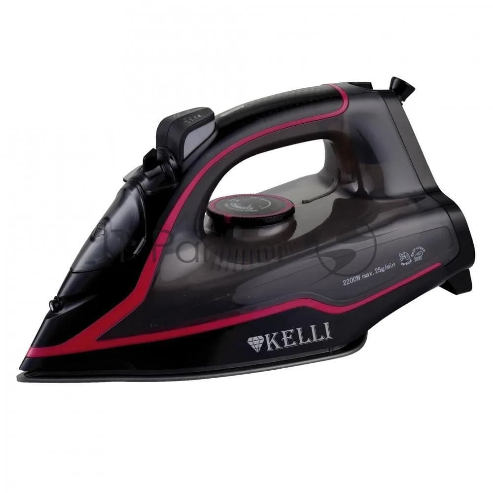 Kelli Утюг Kelli KL-1646 черный/розовый, 2600 Вт, 25 г/мин, 210 мл