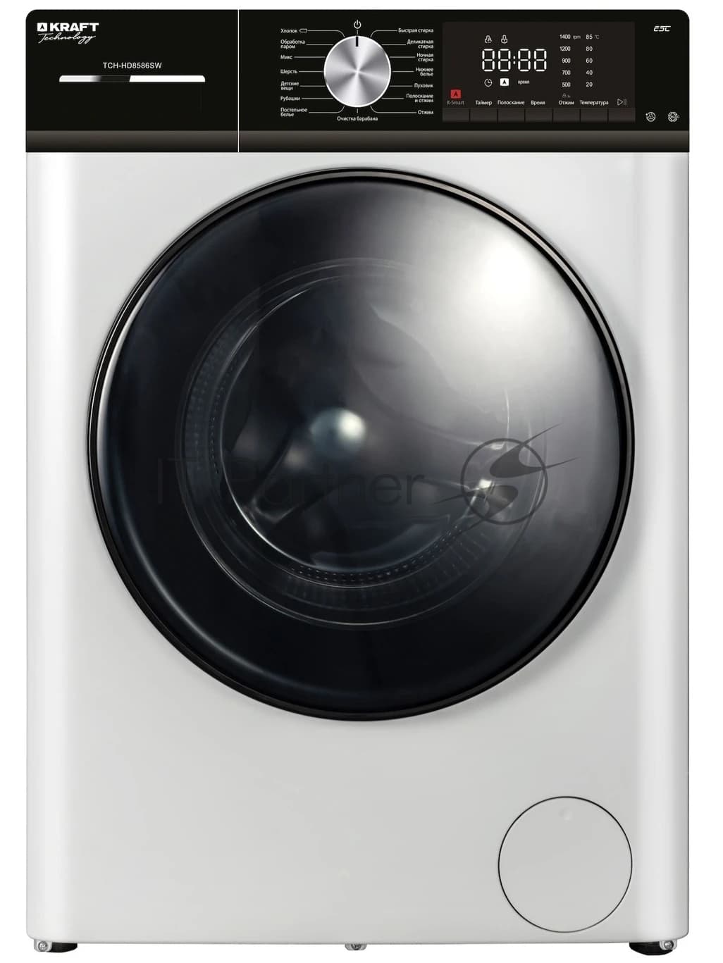 Kraft Стиральная машина Kraft TCH-HD8586SW белый, загрузка фронтальная 8 кг, 1400 об/мин, класс A+++