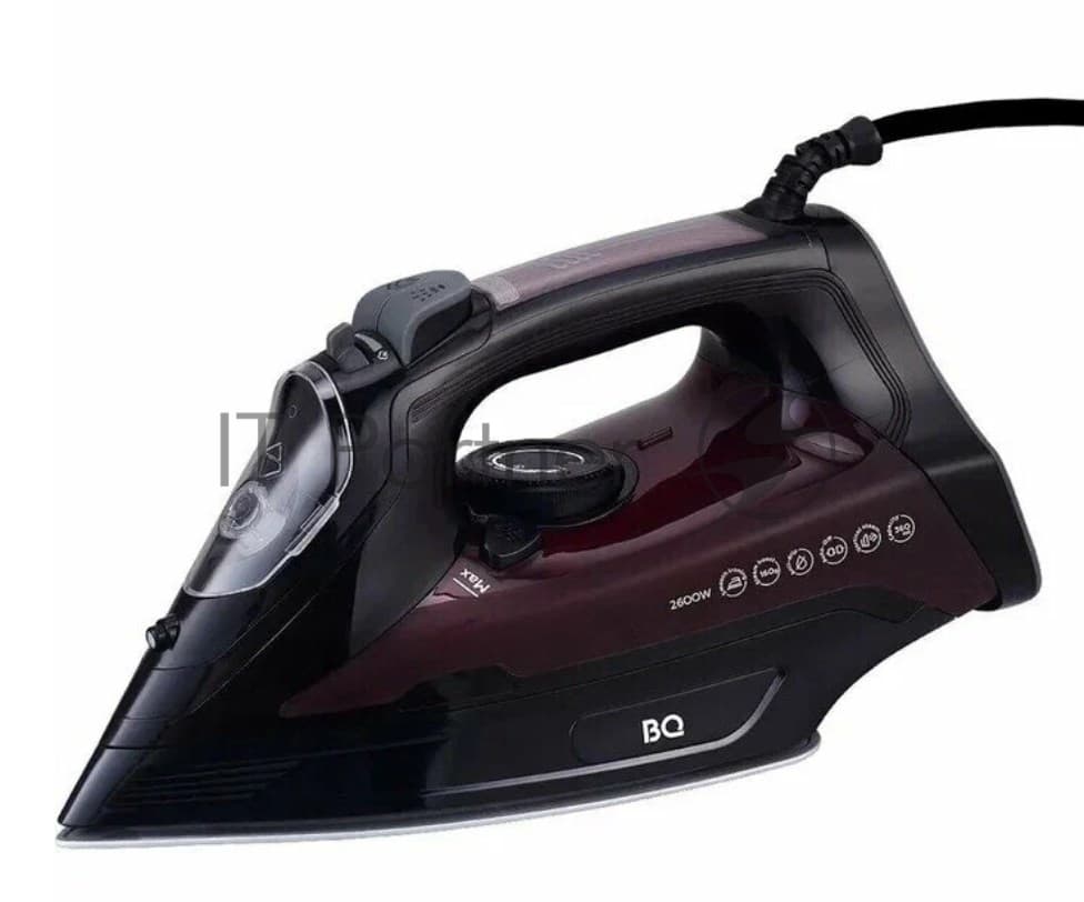 BQ Утюг BQ SI1003 черный/винный/красный, 2600 Вт, 35 г/мин, 160 г/мин, 360 мл