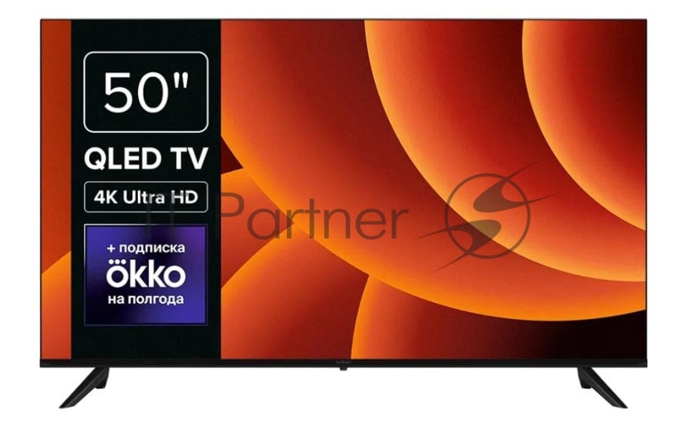 Rombica Телевизор Rombica 50" 50MT-UDG54G черный QLED UHD 60Hz Android 1.5GB/8GB