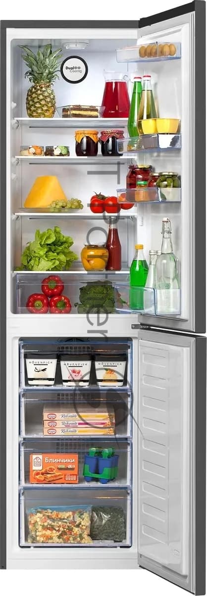 Beko Холодильник Beko B1RCNK332G серый двухкамерный 200/100л морозилка снизу, No Frost