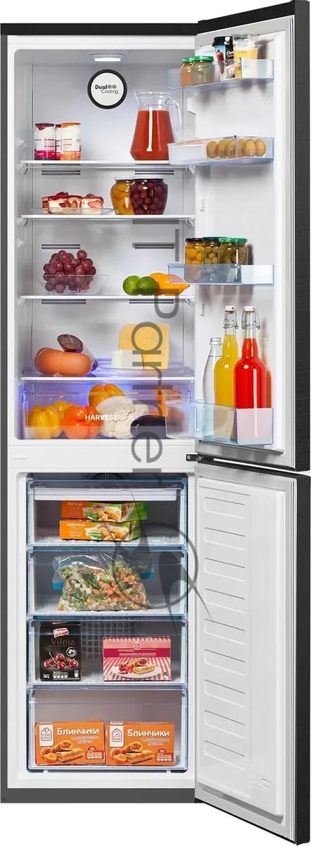 Beko Холодильник Beko B3R0CNK332HXBR черный сапфир двухкамерный 200/100л морозилка снизу, No Frost