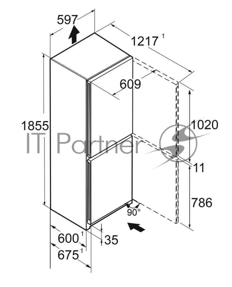 Liebherr Холодильник Liebherr CBNC 5223-22 001 белый двухкамерный 216/94л морозилка снизу, No Frost
