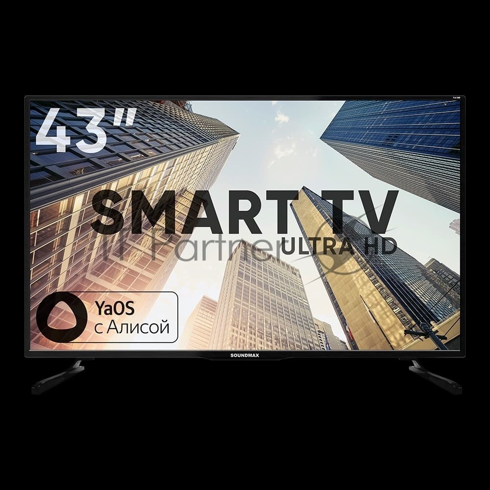 SoundMax Телевизор Soundmax 43" SM-LED43M03SU черный Y LED FHD 60Hz Android 1.5GB/8GB
