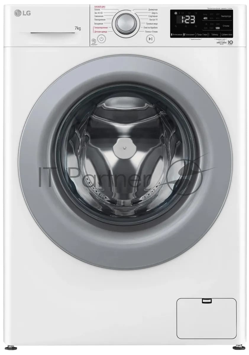LG Стиральная машина LG F2V3HS4W белый, загрузка фронтальная 7 кг, 1200 об/мин