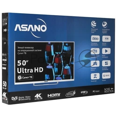 Asano Телевизор Asano 50" 50LU5011T белый DLED 4K UHD 60Hz Салют ТВ