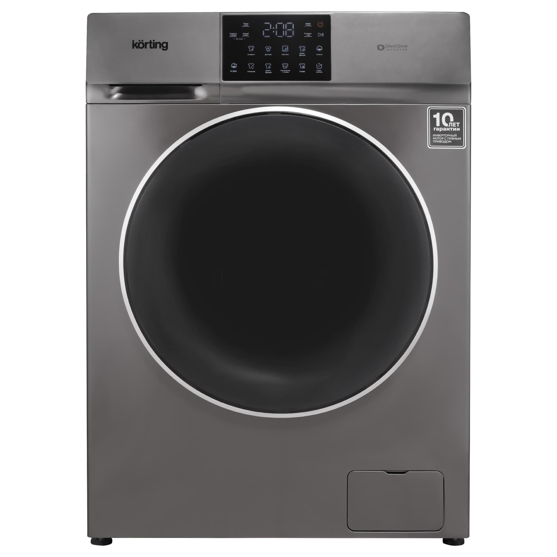 Korting Стиральная машина Korting KWM 60DV1297 Gr серый, загрузка фронтальная 10 кг, 1200 об/мин, класс A+++