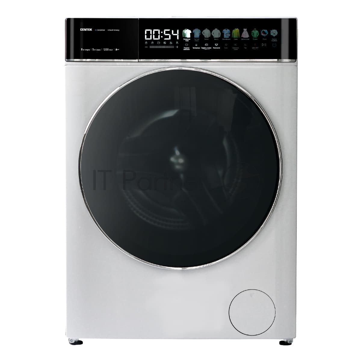CENTEK Стиральная машина Centek CT-1966 белый, загрузка фронтальная 8/5 кг, 1200 об/мин