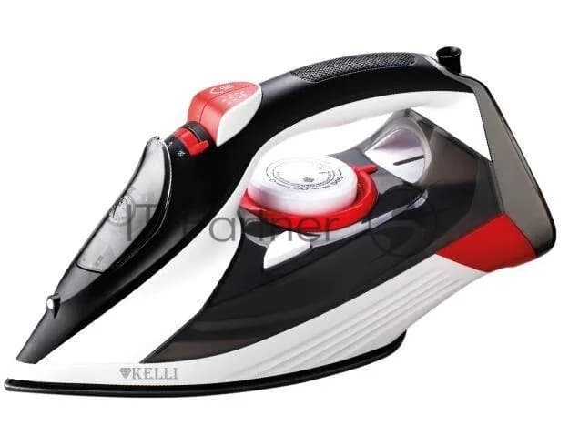 Kelli Утюг Kelli KL-1654R черный/белый/красный, 2600 Вт, 30 г/мин, 160 г/мин, 300 мл
