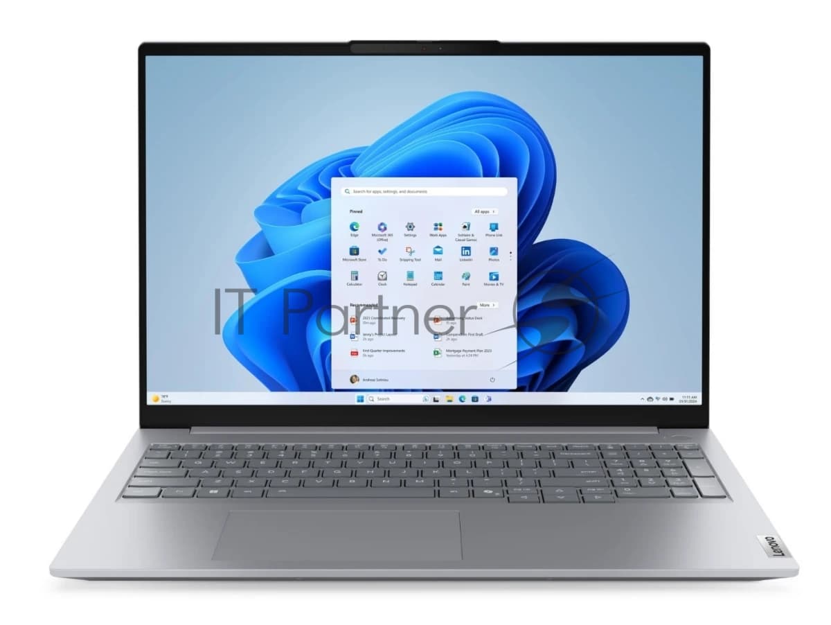 Lenovo Ноутбук 16" IPS WUXGA LENOVO ThinkBook 16 G8 IRL grey (Core 7 240H/32Gb/1Tb SSD/VGA int/FP/noOS) ((21SH003WGQ))