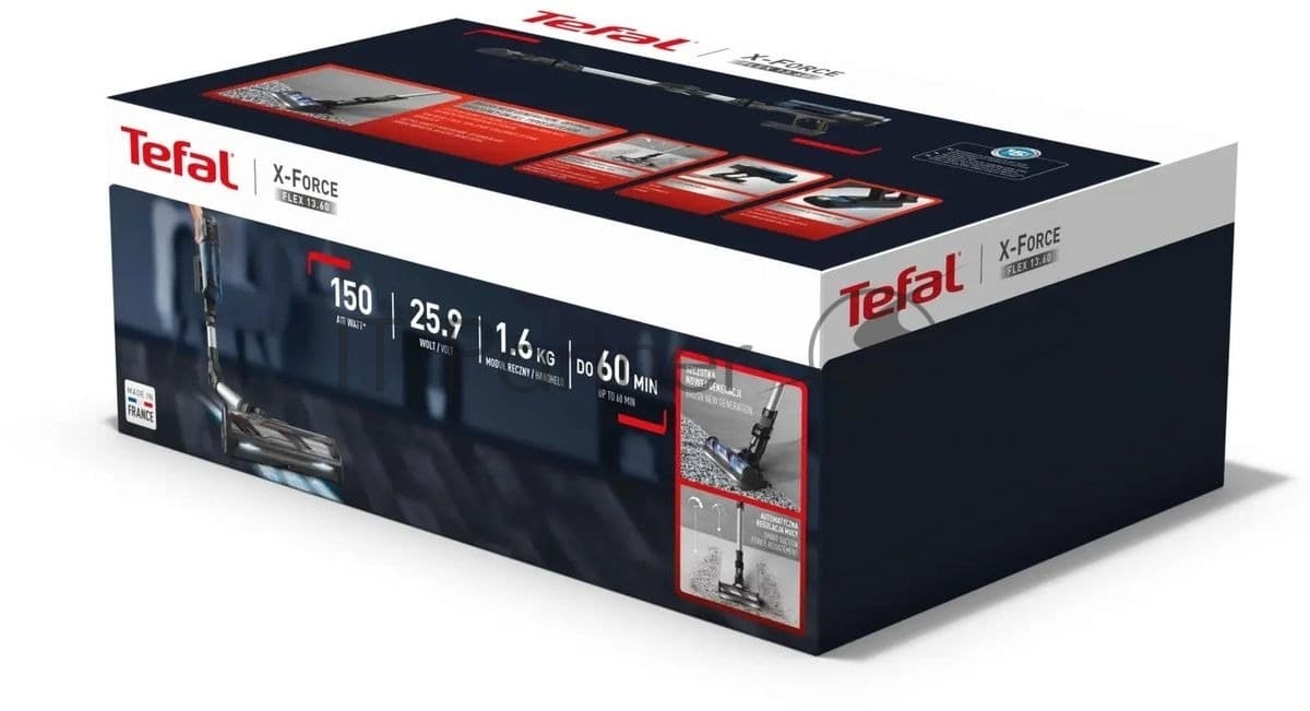 TEFAL Tefal Пылесос вертикальный Tefal X-Force Flex TY9L42WO серый/зеленый, питание от аккумулятора