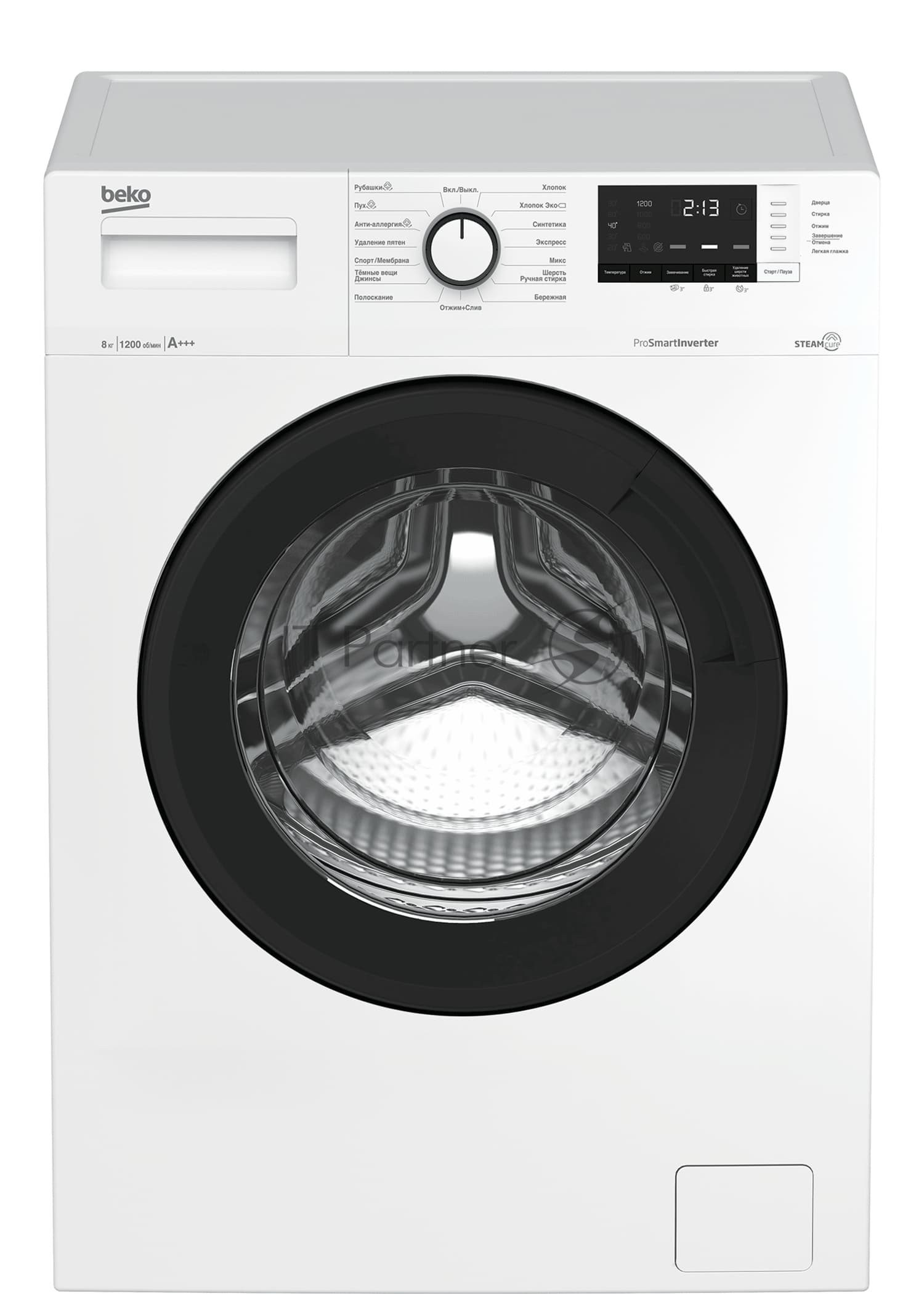 Beko Стиральная машина Beko WSRE8612XAWI белый, загрузка фронтальная 8 кг, 1200 об/мин
