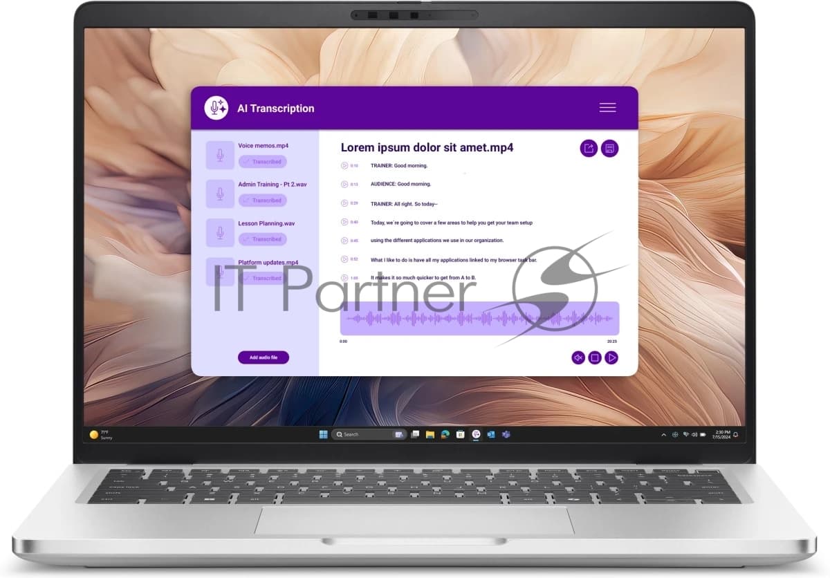 Dell Ноутбук Dell Pro 14 Plus/14.0"/IPS/Intel Core Ultra 7 266V/16Gb/1Tb/SSD/Intel Arc 140V/Windows 11 Pro/серебристый/1.4kg