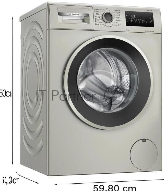 Bosch Стиральная машина Bosch WAN2821XME серебристый, загрузка фронтальная 8 кг, 1400 об/мин, класс A