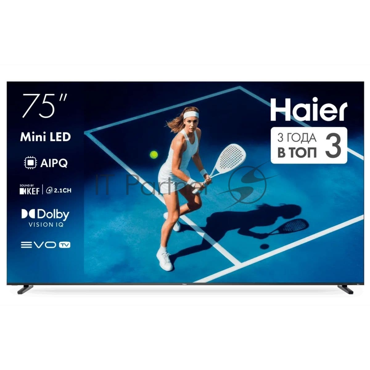 Haier Телевизор Haier 75" DH1ZX8E00RU M7 черный MiniLED 4K UHD 144Hz Smart TV Android 4GB/64GB