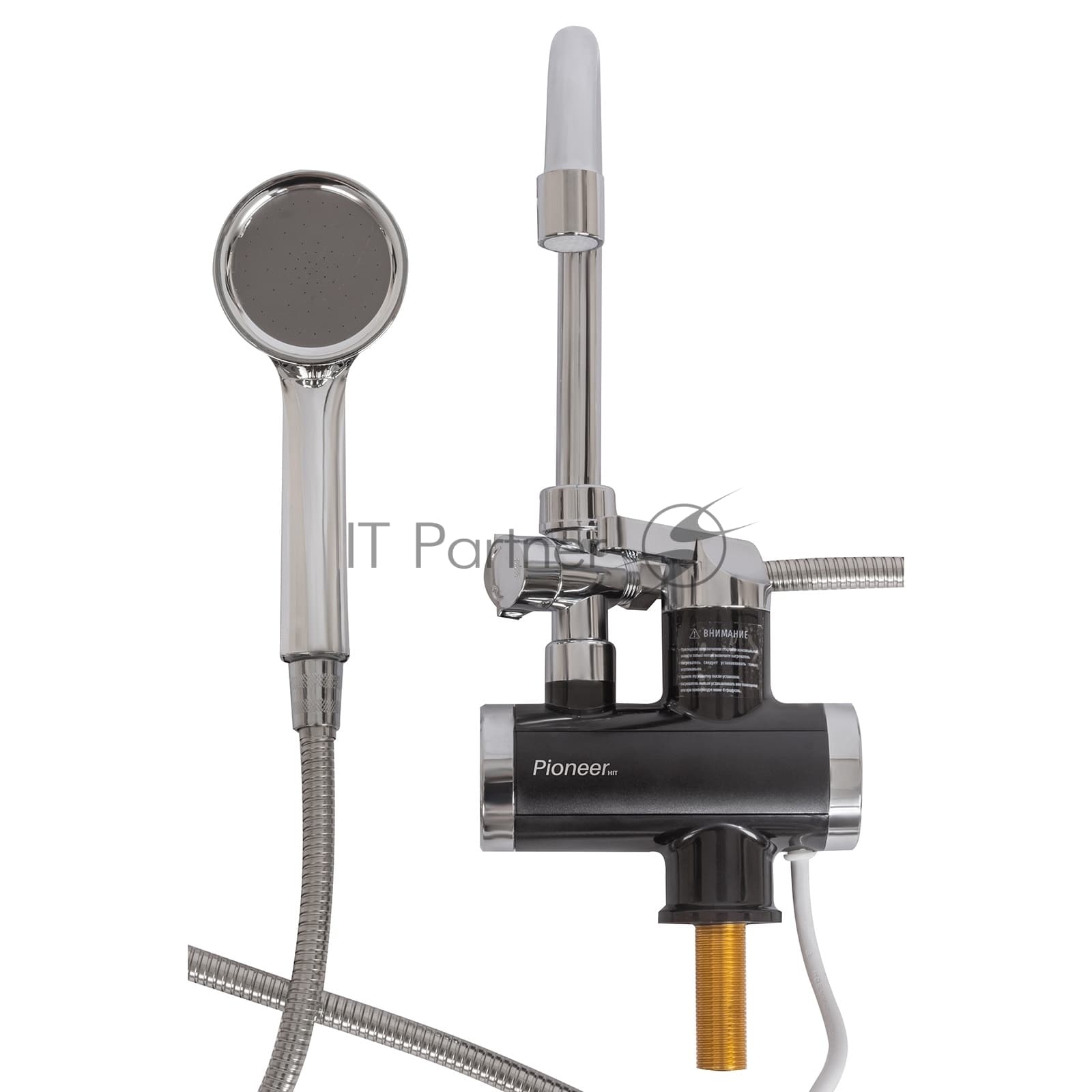 Pioneer Кран-водонагреватель электрический Pioneer WH663 серебристый, проточный, 2 л/мин, 3,3 кВт