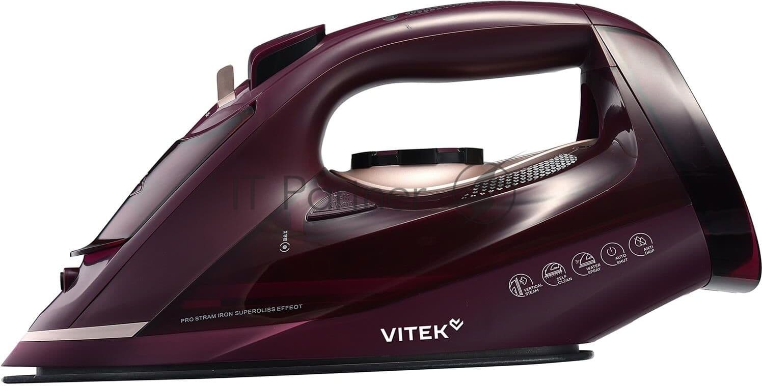 Vitek Утюг Vitek VT-IRN1204 бордовый, 2400 Вт, 23 г/мин, 150 г/мин, 450 мл