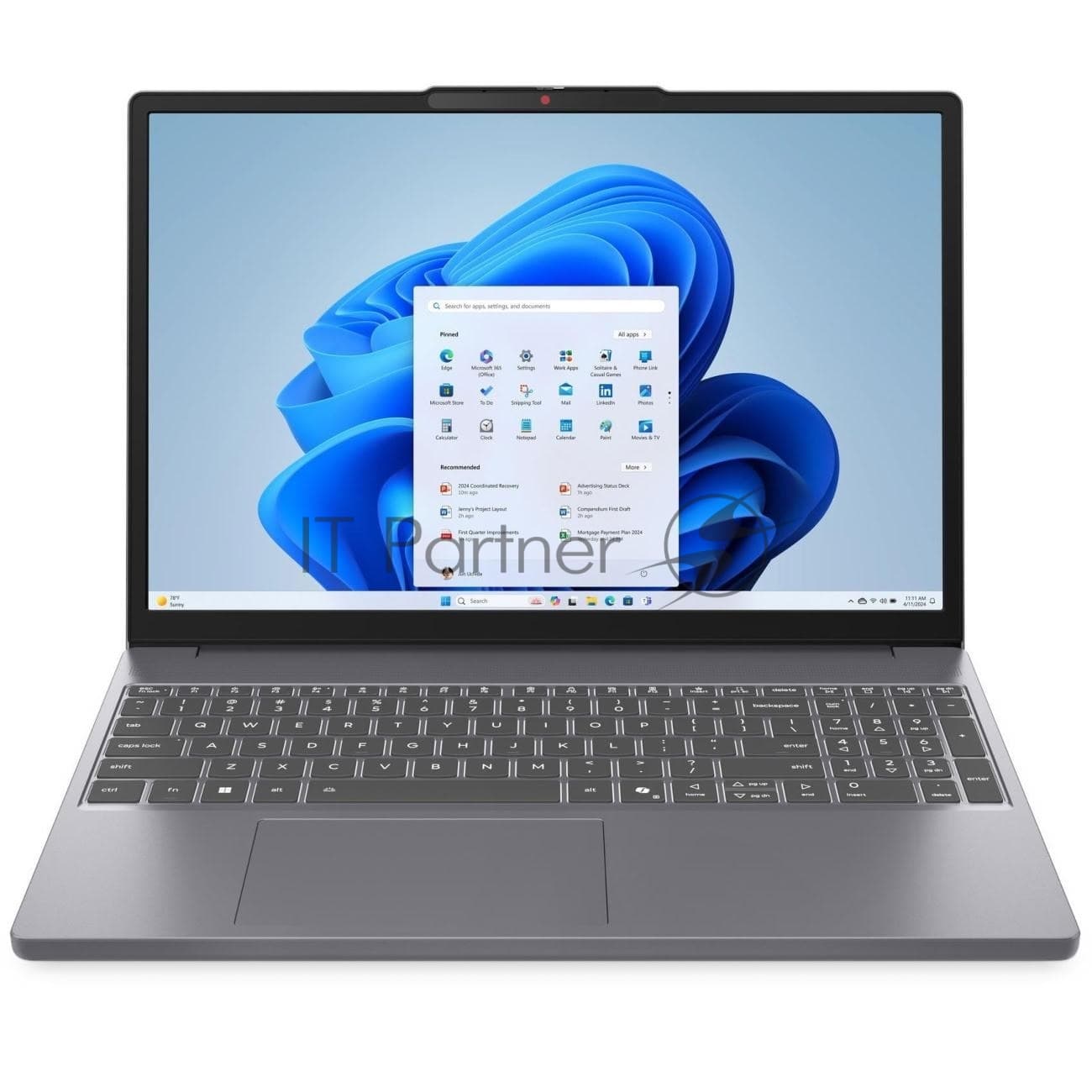 Lenovo Ноутбук Lenovo IdeaPad Slim 3 15IRH10/15.3"/IPS/Intel Core i5 13420H/8GB/512GB SSD/Intel UHD Graphics/Без ОС/серый/1.59kg