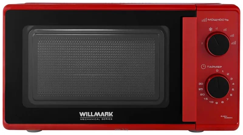 Микроволновая печь WILLMARK WMO-203GMR (20л,700Вт, механич.ПУ, ручка д/л откр.дв,6 ур.мощн.,красная)