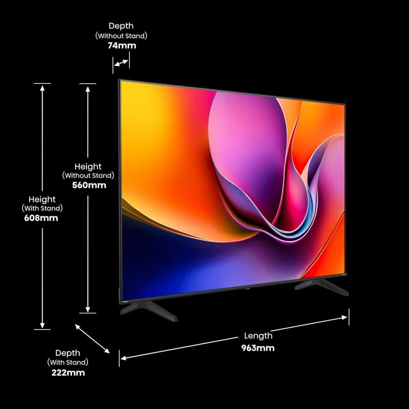 Телевизор 43" HISENSE 43 A6 Q Smart,UHD,4K,безрамочный — фото 5