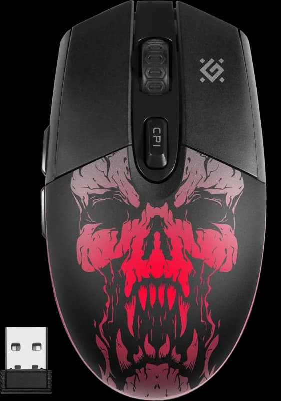 Мышь беспроводная DEFENDER Beta GM-707L LED, черный, USB [52707]