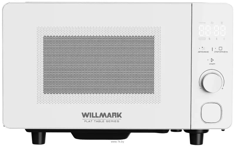 Микроволновая печь WILLMARK WMO-206SWF (20л,700Вт,бесповоротный стол,электр.ПУ,авторазмороз,белый)