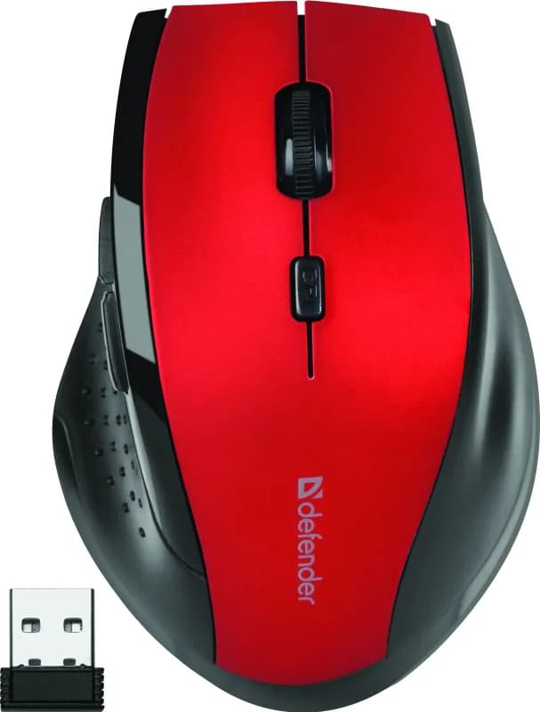 Мышь беспроводная DEFENDER Accura MM-365, красный, USB [52367]