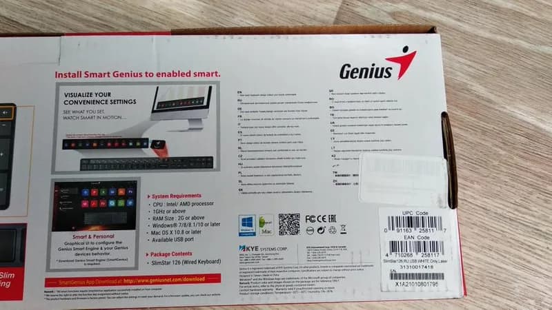 Клавиатура Genius SlimStar 126, белая, USB — фото 4