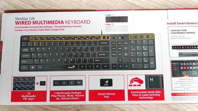Клавиатура Genius SlimStar 126, белая, USB — фото 5