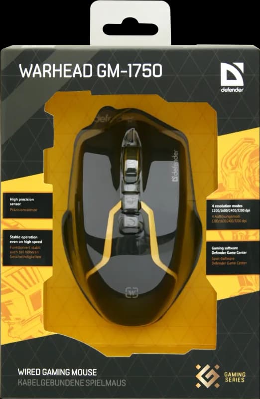 Мышь DEFENDER Warhead GM-1750, черная, USB — фото 5