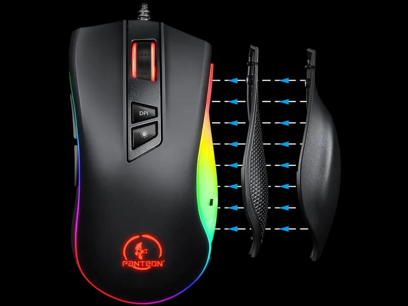 Мышь Jet.A Panteon PS88, 9кн., игровая, белая, 200-6200/12400dpi, LED-подсветка, USB — фото 2