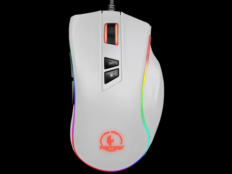 Мышь Jet.A Panteon PS88, 9кн., игровая, белая, 200-6200/12400dpi, LED-подсветка, USB — фото 3