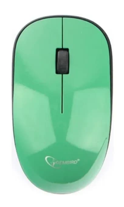 Мышь беспроводная Gembird MUSW-111-GRN, 1200dpi, 2.4Ггц/10м, зеленая, 2 кн. + колесо-кн., USB