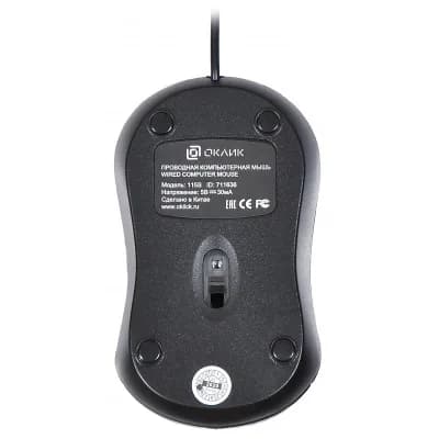 Мышь Oklick 115S, 1200dpi, черный, USB