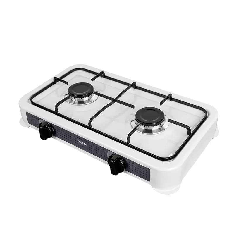 Плита газовая Centek CT-1524 (белый), 2 конфорки, сменная форсунка баллон/магистраль — фото 2