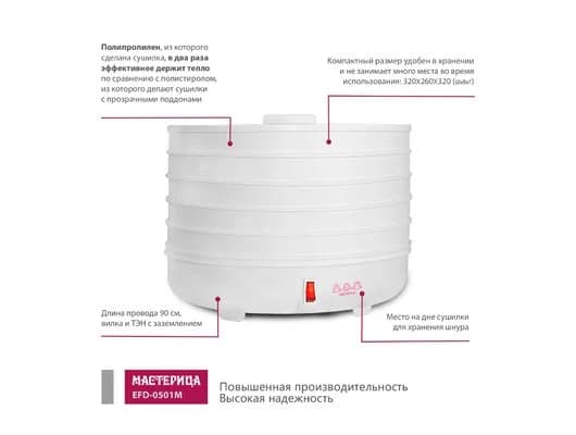 Сушилка для овощей и фруктов МАСТЕРИЦА EFD 0501M — фото 3