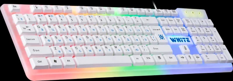 Клавиатура DEFENDER White GK-172 RU, радужная подсветка, USB — фото 3