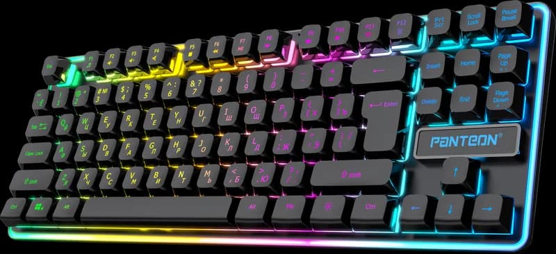 Клавиатура Jet.A PANTEON M180, мембранная с LED-подсветкой RAINBOW, черная, USB