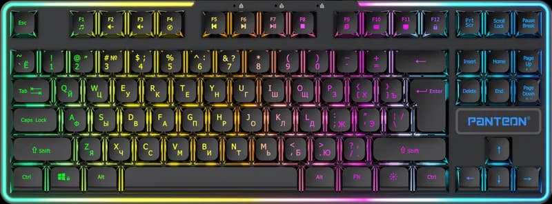 Клавиатура Jet.A PANTEON M180, мембранная с LED-подсветкой RAINBOW, черная, USB — фото 3