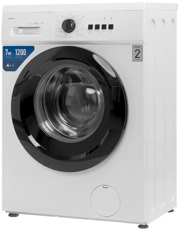 Стиральная машина Centek CT-1904 (белый) 1200 / 7кг / 40см / 23пр / Очистка барабана / A++ — фото 2