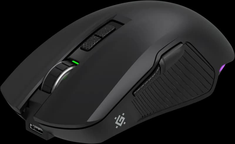 Мышь беспроводная DEFENDER Whisper GM-209, черный, 7кн, 7200dpi, 3в1, 400mAh, RGB, USB [52209] — фото 3
