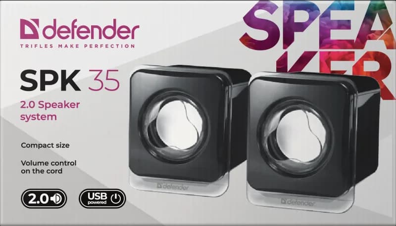 Колонки DEFENDER SPK 35, 2*2.5w RMS, Пластик, USB [65635] — фото 4