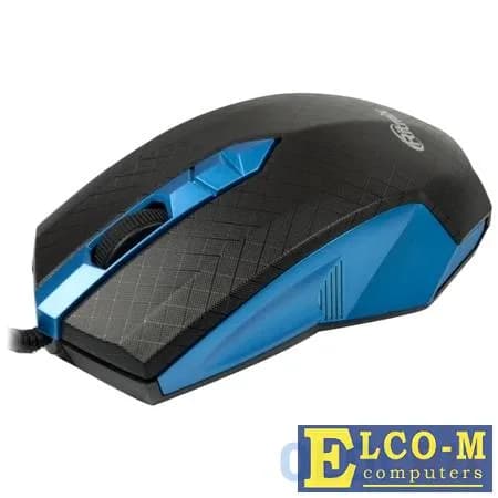Мышь RITMIX ROM-202 BLUE, 1000DPI, 2 кнопки+колесо прокрутки, USB, длина провода 120 см