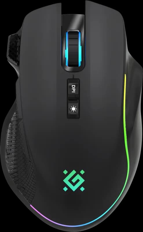 Мышь беспроводная DEFENDER Immortal GM-421, черный, 8D, 10000dpi, 3в1, 400mAh, RGB, USB [52421] — фото 2