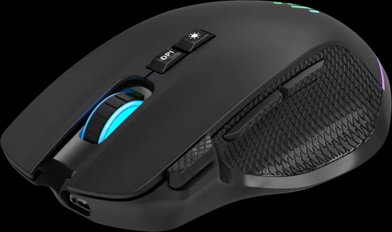 Мышь беспроводная DEFENDER Immortal GM-421, черный, 8D, 10000dpi, 3в1, 400mAh, RGB, USB [52421] — фото 3