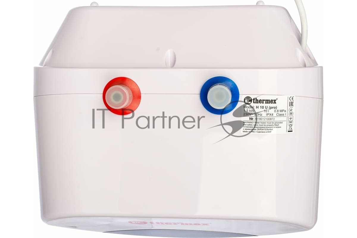 Thermex Водонагреватель электрический Thermex Hit H10-U (PRO) белый, накопительный, 10 л, 2 кВт, настенный, универсальная ориентация