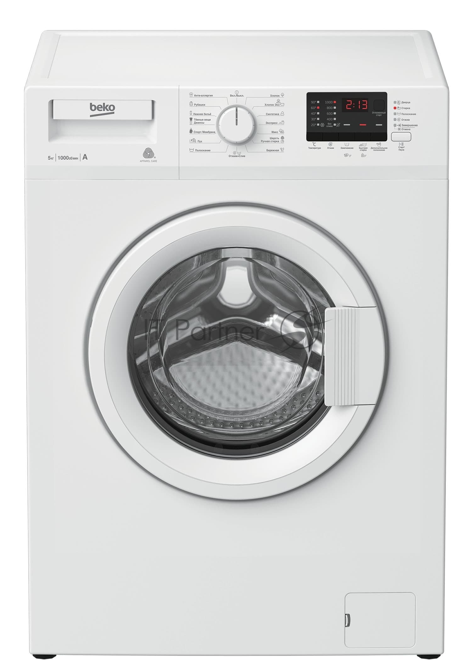 Beko Стиральная машина Beko WRE55P2BWW белый, загрузка фронтальная 5 кг, 1000 об/мин, класс A